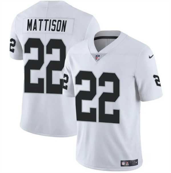 Men & Women & Youth Las Vegas Raiders #22 Alexander Mattison White 2024 Vapor Football Stitched Jersey->las vegas raiders->NFL Jersey
